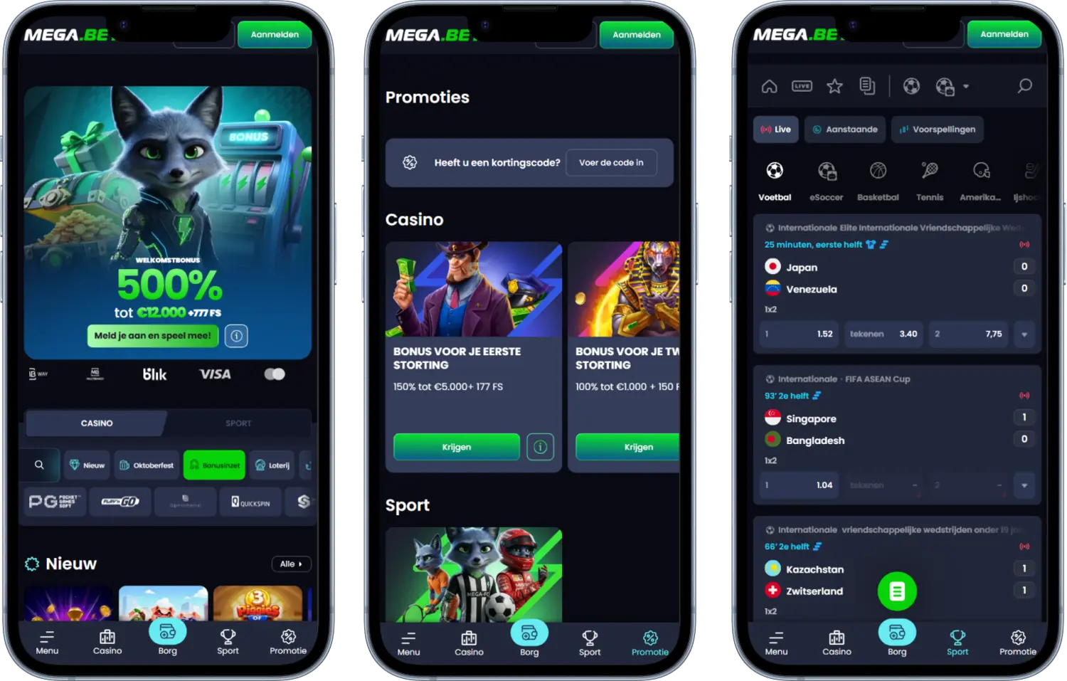 Speel mobiel met de Megabet app