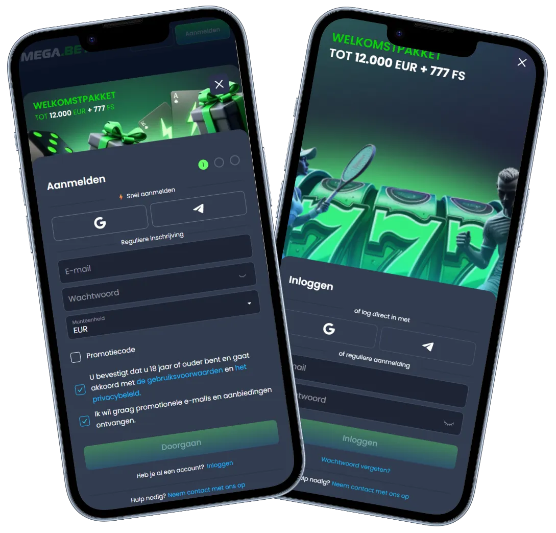 Aanmelden en inloggen bij Megabet Casino